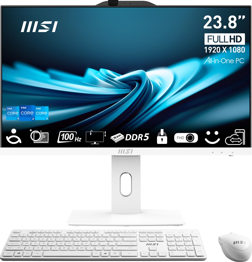 Kompjuter MSI AIO PRO AP242P 14M-691EU, 23.8", Intel Core i5-14400, 16GB RAM, 512GB SSD, Intel AX211 Wi-Fi 6E, i bardhë