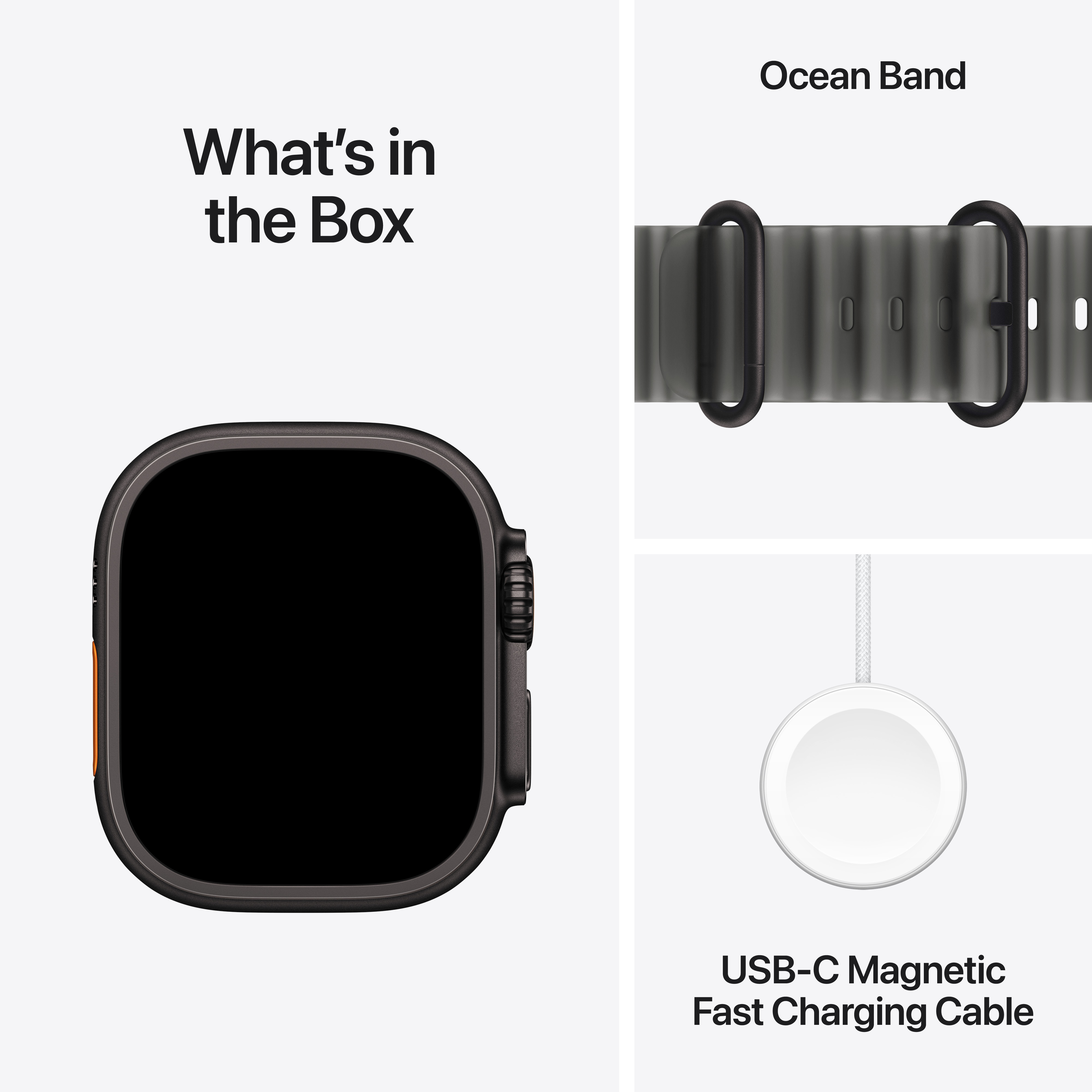 Apple Watch Ultra 4 Cellular 49mm Black Titanium Case with Translucent Black Ocean Band