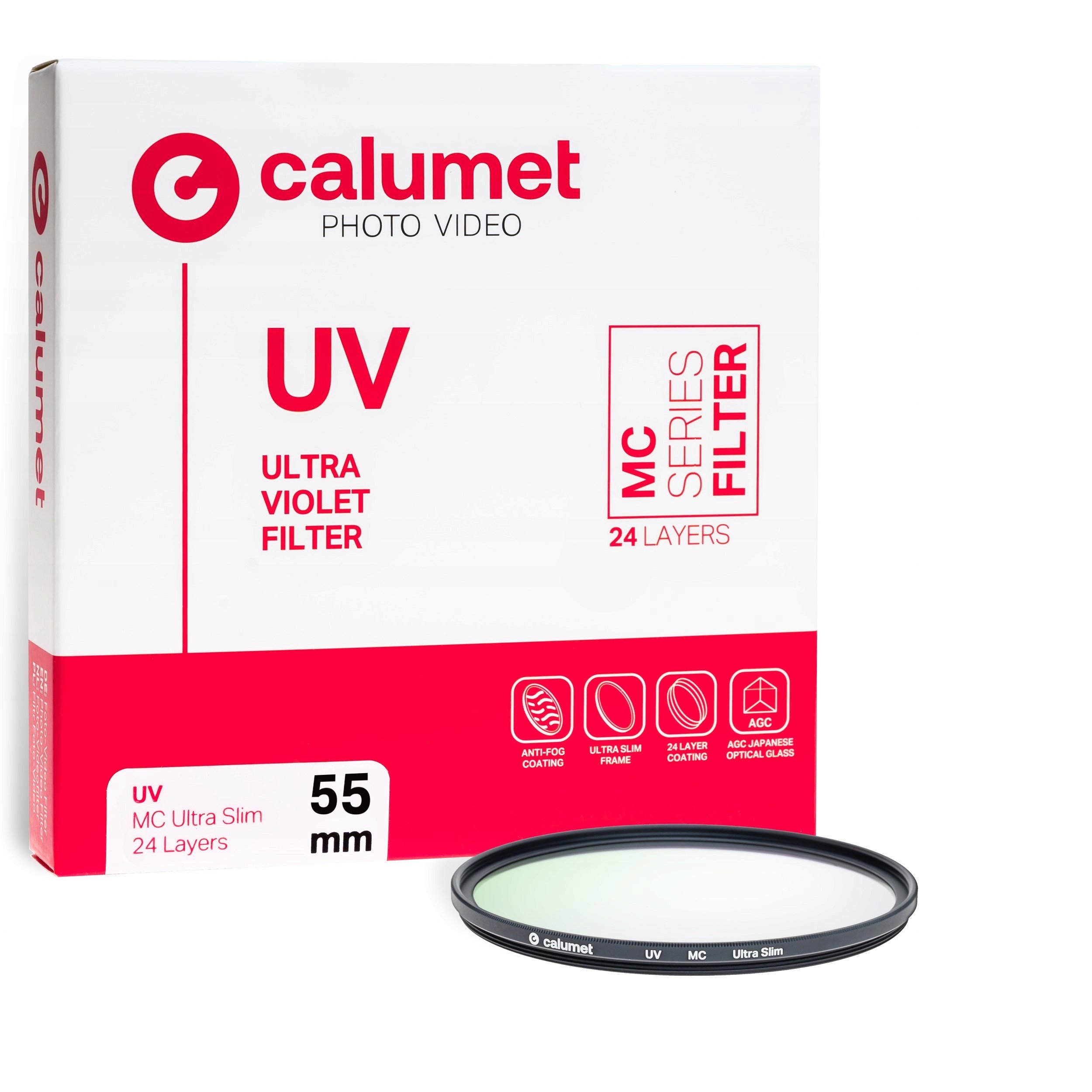 Filter UV Calumet 55mm MC Ultra Slim, për aparat fotografik, transparent