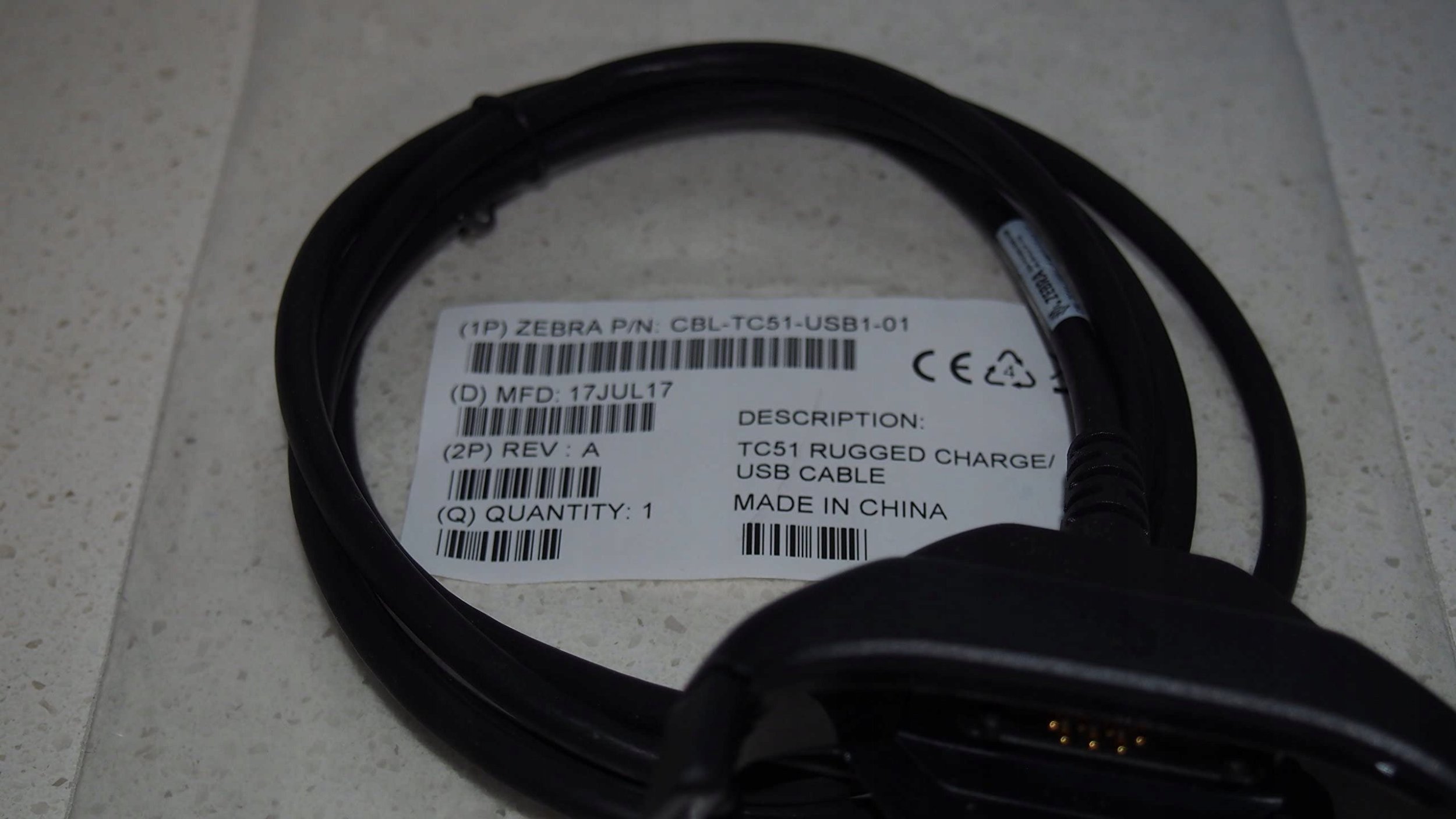 Kabllo karikimi Zebra CBL-TC51-USB1-01, USB, për Zebra TC51 TC56, e zezë