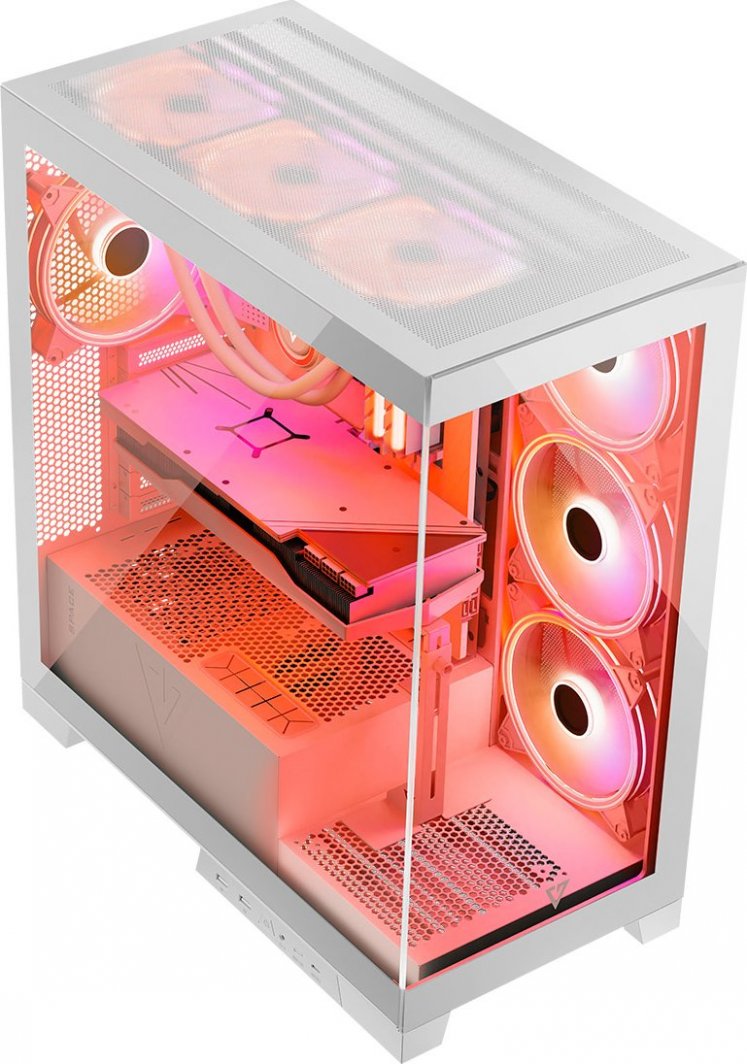 Kasë Modecom Volcano Space Apex ARGB, e bardhë, Midi Tower