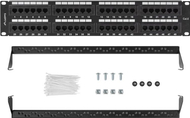 Patch panel мрежа Lanberg PPU6-2048-B, 24 порти, rack 19\", црн