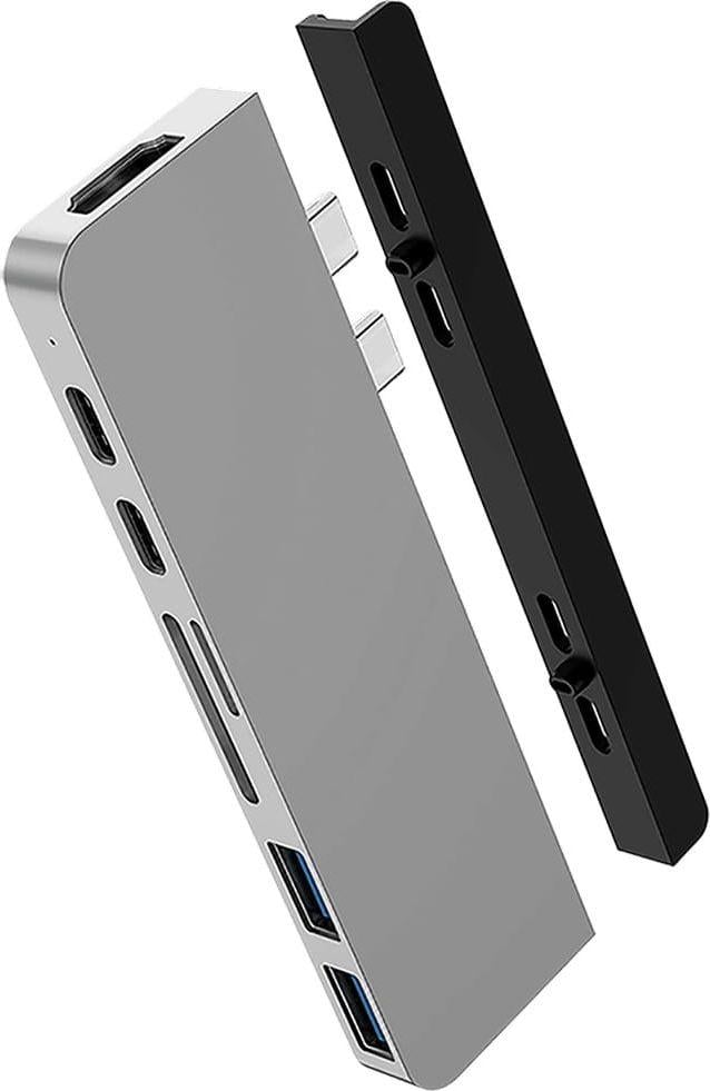 Dock USB-C HyperDrive HD28C, 4K 60Hz, bazë magnetike, gri