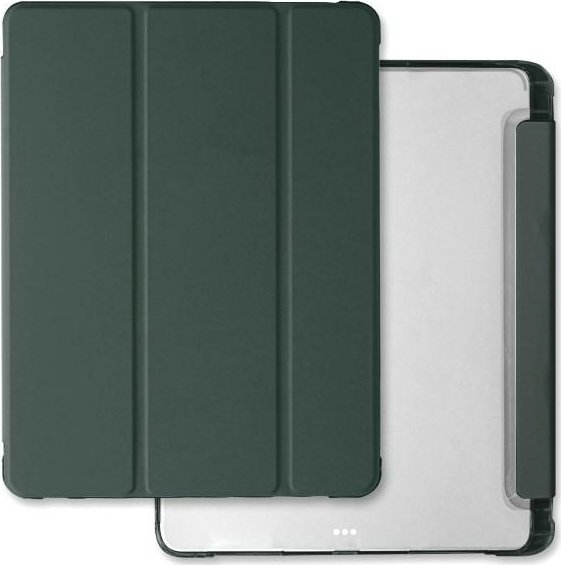 Mbulesë Mercury Clear Back Cover për iPad Pro 13 2024, mbrojtje 360°, mbajtës për Apple Pencil, jeshile e errët