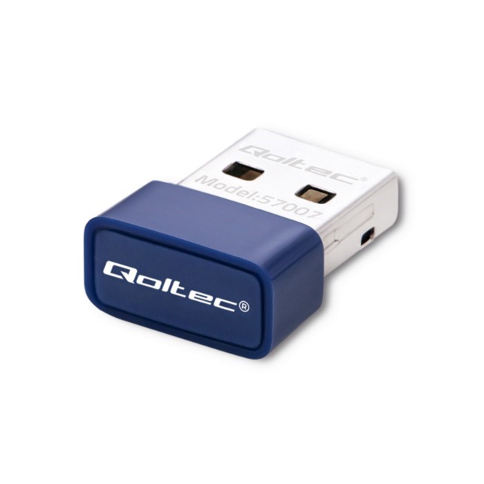 Adapter rrjeti Qoltec 57007, Wi Fi N, Bluetooth 4.0, USB 2.0, blu