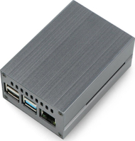 Kuti alumini OEM për Raspberry Pi 4B, me ventilator, gri