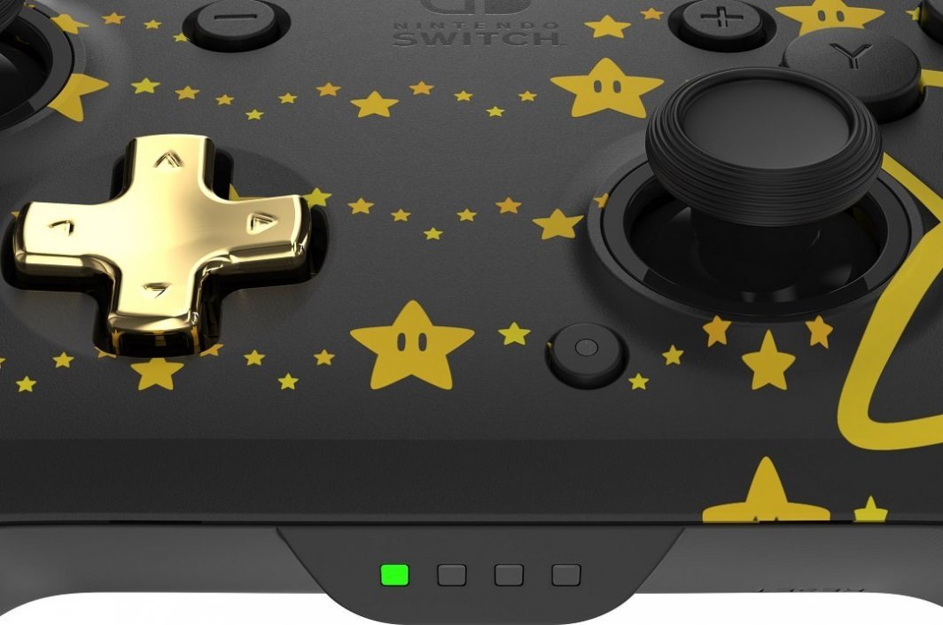 Kontroller PDP Rematch Super Stars Glow, wireless, i zi / i verdhë