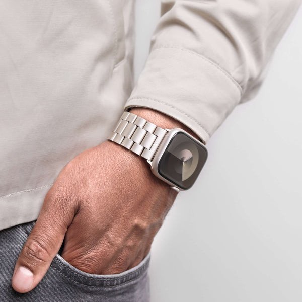 Rrip ore inteligjente Vonmählen Link Bracelet 2, çelik inox 316L, 44 45 46 49 mm, bezhë