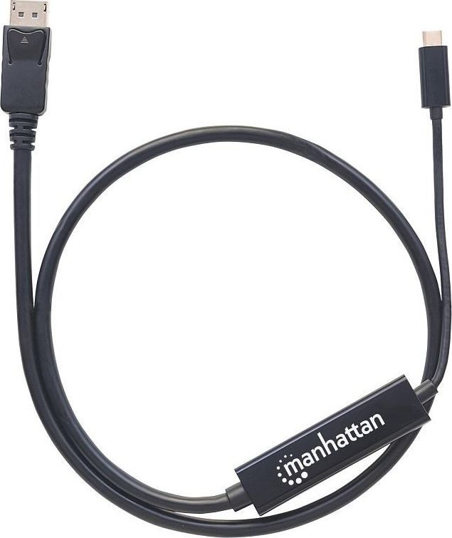 Kabllo Manhattan USB C në DisplayPort, 1 m, e zezë