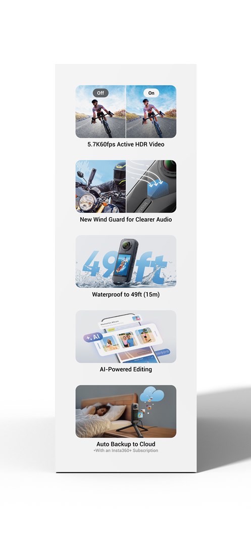 Set Insta360 X5, e zezë