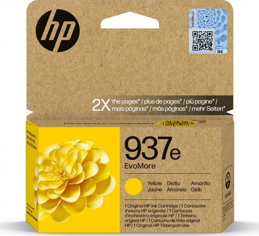 Ngjyrë origjinale HP 937e EvoMore, 1650 faqe, e verdhë