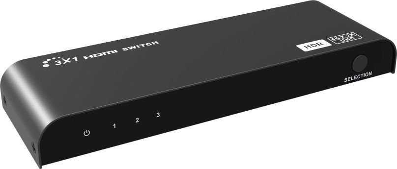 Ndërprerës HDMI Techly 3 porte, 4K 60Hz, HDR, i zi