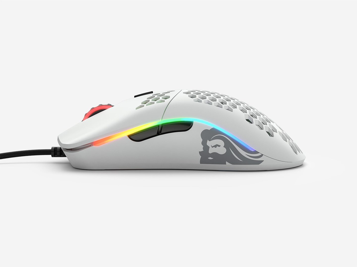 Maus gaming Glorious Model O, optik, me RGB, i bardhë mat