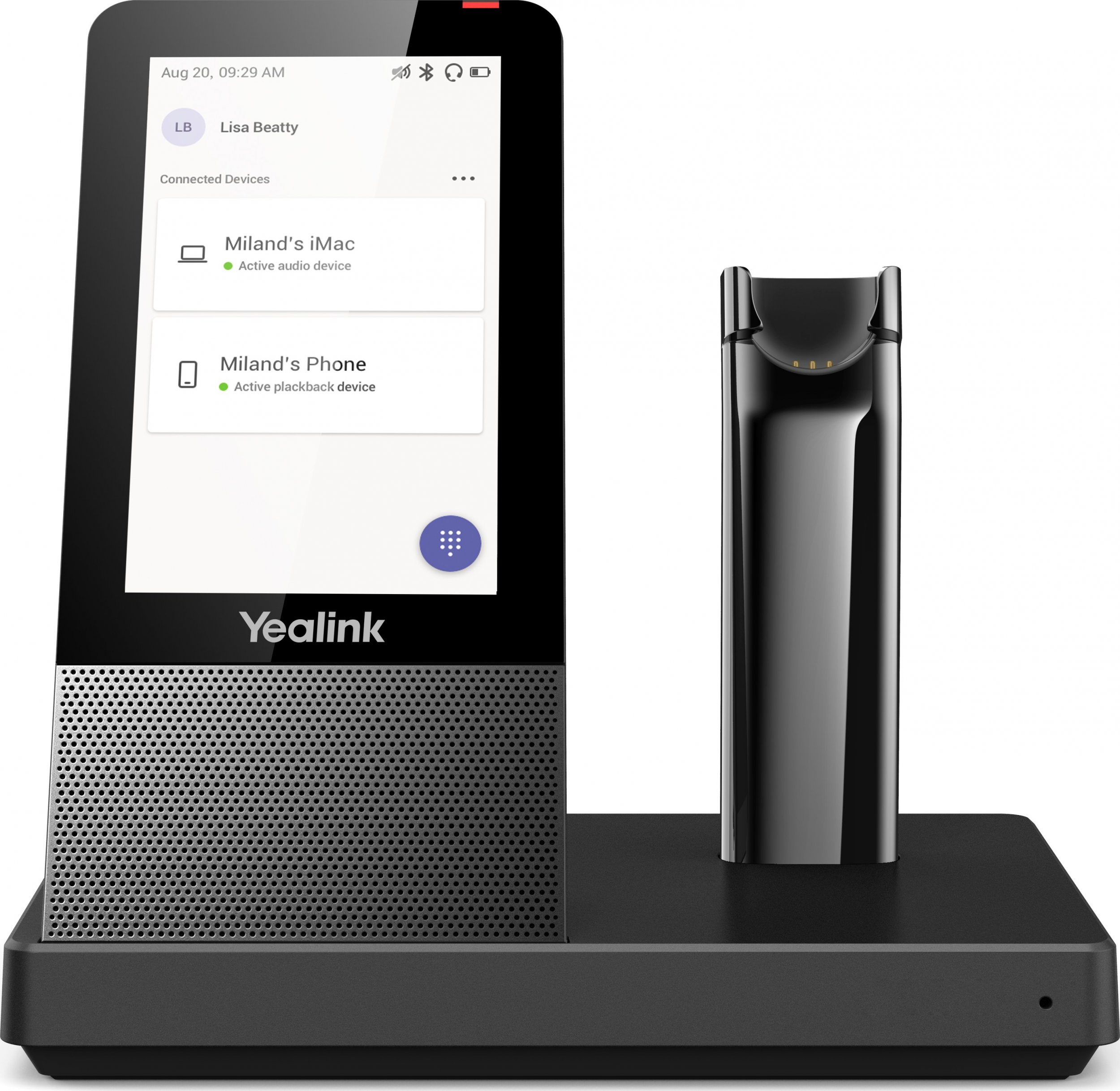 Kufje pa tela Yealink WH67 UC, me Bluetooth, për zyrë, e zezë