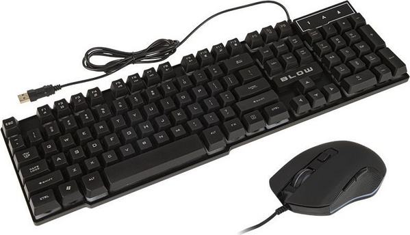 Set tastierë dhe mi Blow, LED me ndriçim, 2400 DPI, i zi