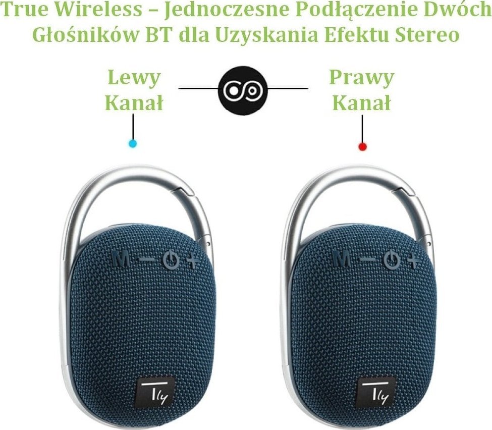 Altoparlant portativ Techly Mini Wireless Speaker, BT 5.3, LED, blu