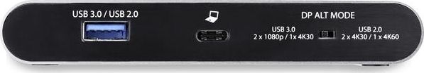 Dock USB C StarTech, Dual DisplayPort 4K, Power Delivery 100W, gri