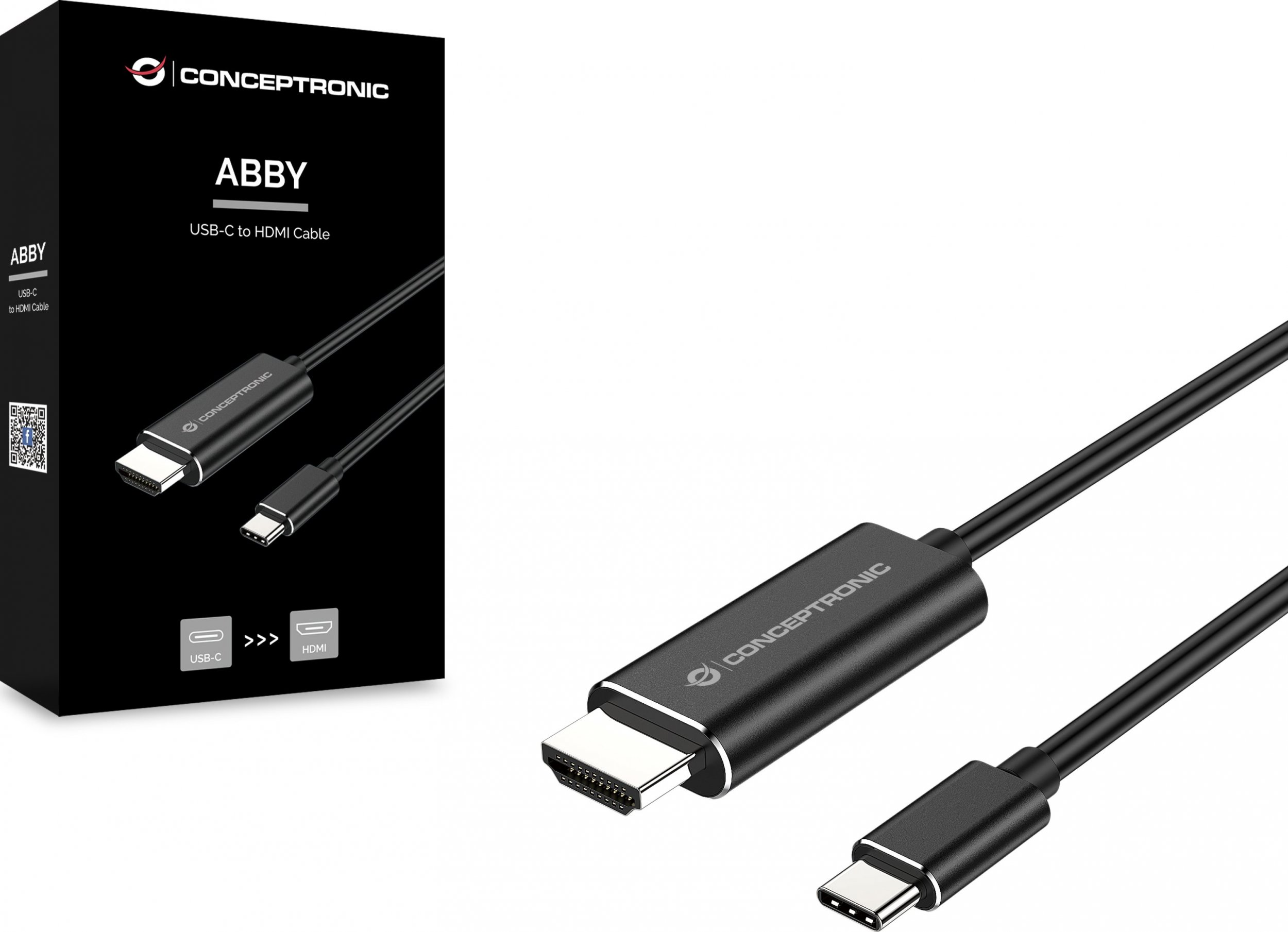 Adapter USB-C në HDMI Conceptronic CUSBCHDMI20, 4K 30Hz, kabllo 2m