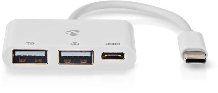 USB hub Nedis, 3 порти, USB-C, USB 2.0, 2x USB-A, 1x USB-C