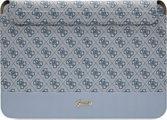 Çantë laptopi Guess Metal Logo Sleeve, 14", lëkurë Saffiano, e zezë
