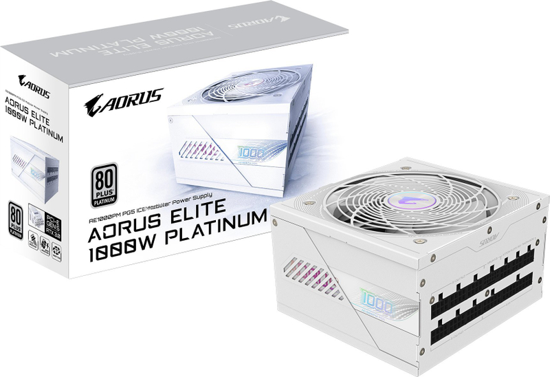 Furnizues energjie GIGABYTE AORUS ELITE P1000W ICE, 1000W, 80 PLUS Platinum, modular, i bardhë