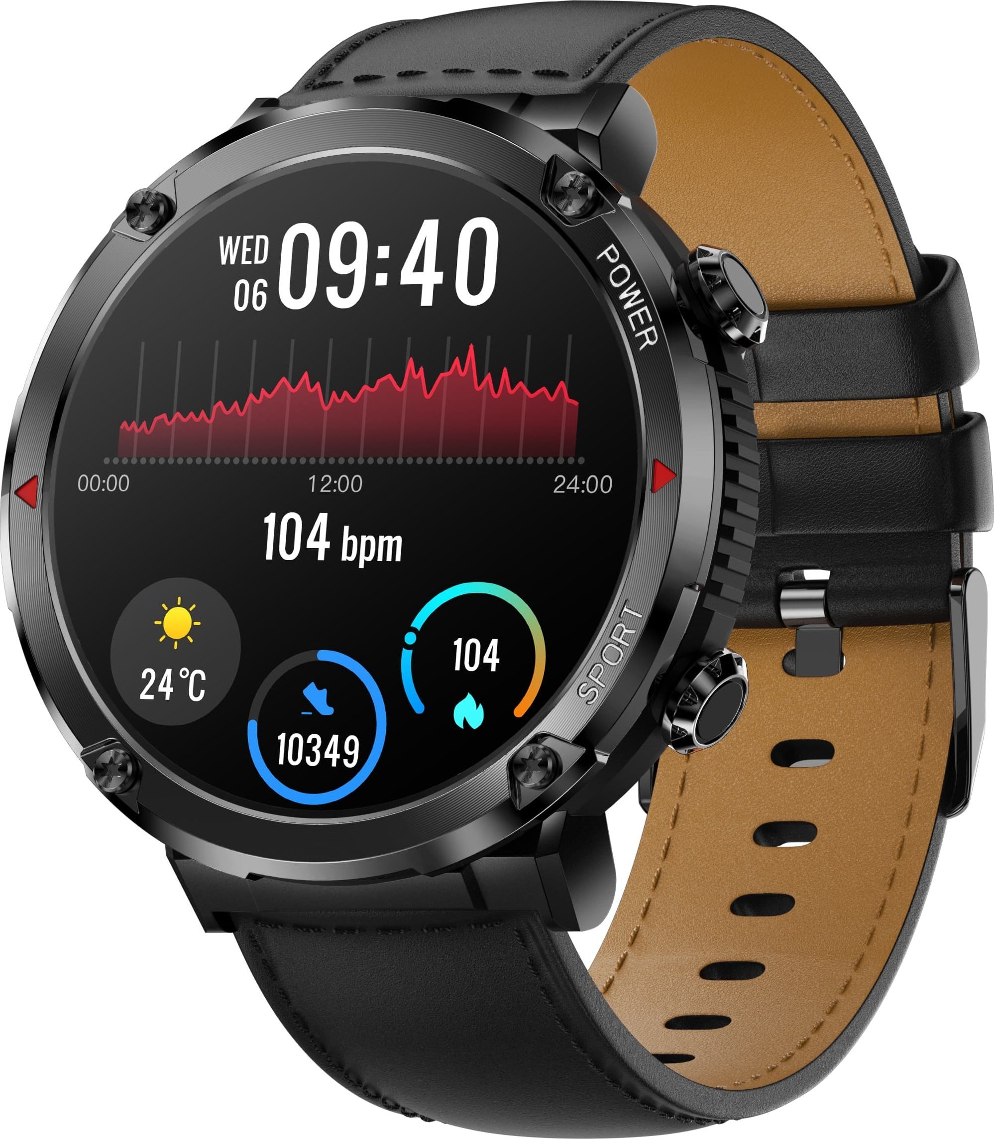 Ora inteligjente Gravity GT21-3, ekran me prekje, rrip silikoni, e zezë