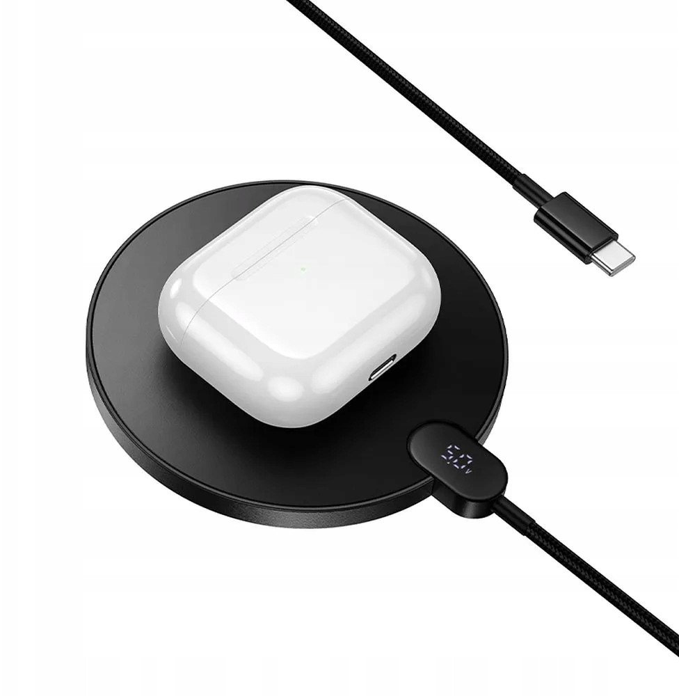Karikues wireless Hoco CW62, 15W, me ekran dixhital, i zi
