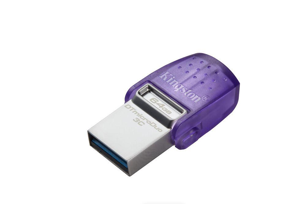 USB flash Kingston DataTraveler MicroDuo 3C, 64GB, USB 3.2 Type C dhe Type A, lejla