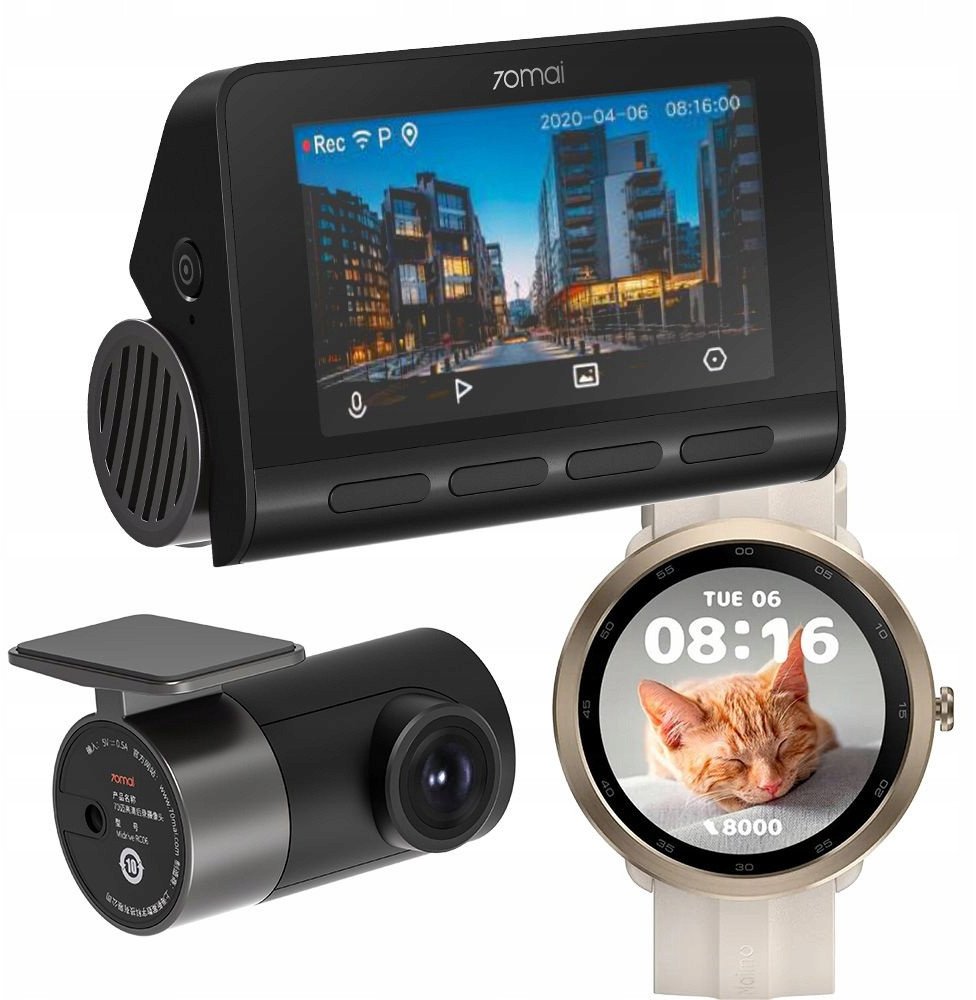 Set kamerë makine 70mai A800S 4K me RC06 dhe orë Maimo WT2001 GPS, ari
