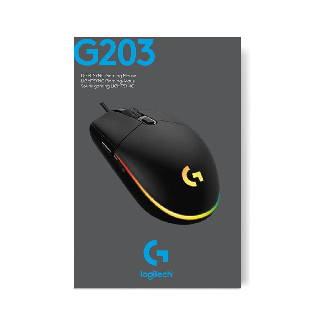 Maus gaming Logitech G203 LIGHTSYNC, 6 butona, RGB, i bardhë
