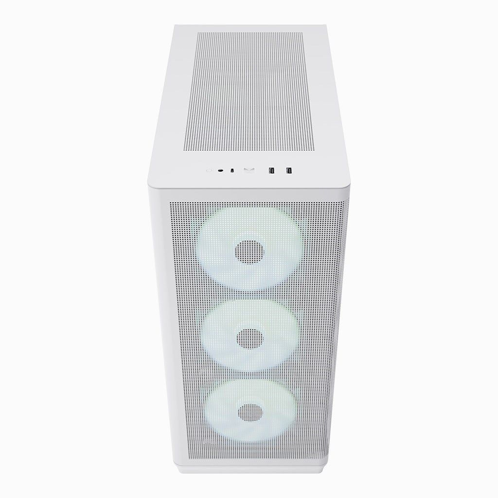 Kuti kompjuteri Apnx C1 ARGB, midi tower ATX, panel xhami i errësuar, e bardhë