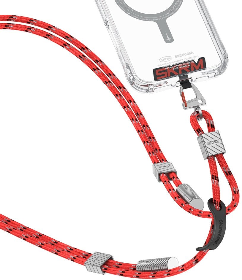 Kabllo lanyard PNY Skinarma Dyno Ve, USB C në USB C, 2 në 1, e kuqe