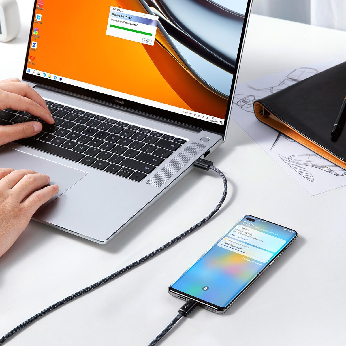 Kabllo USB Baseus Dynamic Series CALD000616, USB A në USB C, 1 m, gri