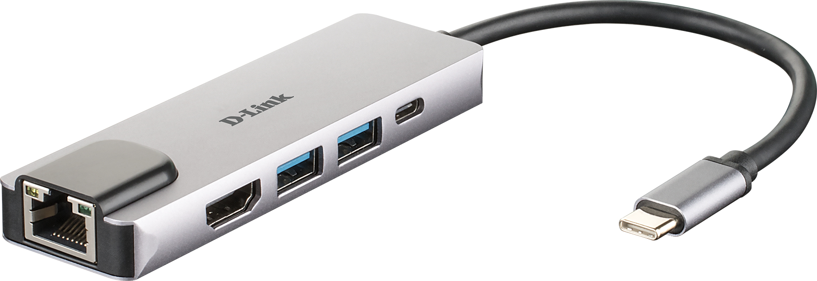 D-Link DUB-M520 5-in-1 USB-C Hub, HDMI 4K, Gigabit Ethernet, 2x USB 3.0, USB-C PD 60W