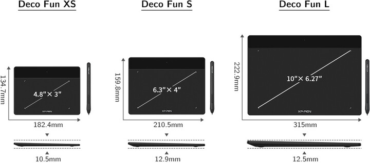 Графички таблет XP-PEN Deco Fun XS, црна
