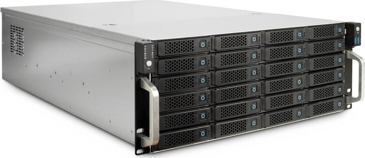 Kuti serveri Inter-Tech IPC Storage 4U-4724, rack 4U, 24x hot swap, e zezë