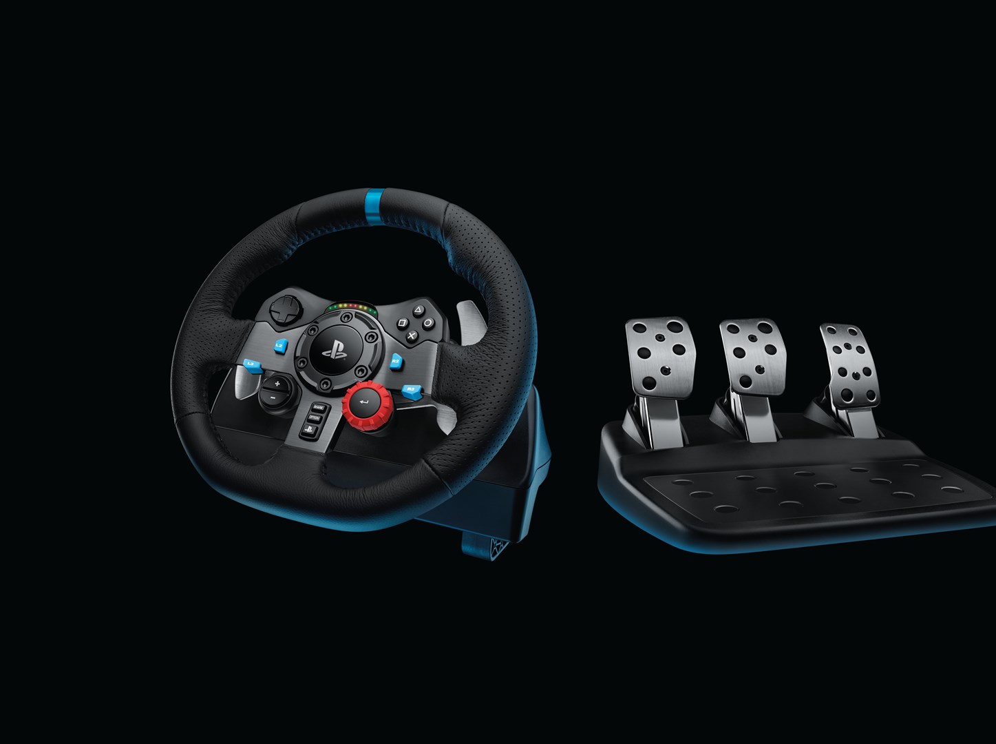 Timon dhe pedale për lojëra Logitech G G29, të zeza