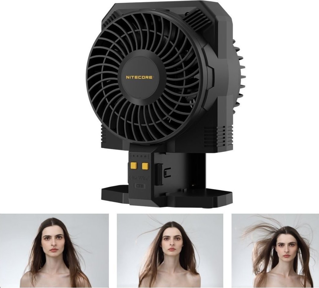 Ventilator portativ Nitecore CW30, pa kabllo, për fotografi, i zi