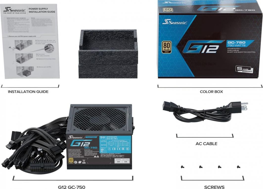 Furnizimi me energji SeaSonic G12 GC (G12-GC-750), 750W, i zi