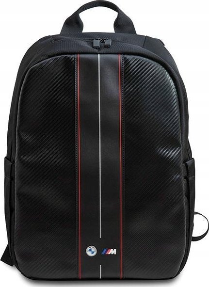 Çantë shpine BMW Carbon BMBP15COMSCAKR, për laptop 16", najlon, e zezë me vija të kuqe