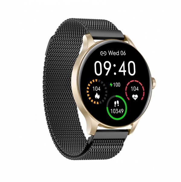 SmartWatch GARETT CLASSY GOLD-BLACK, STEEL (IP68 waterproof)