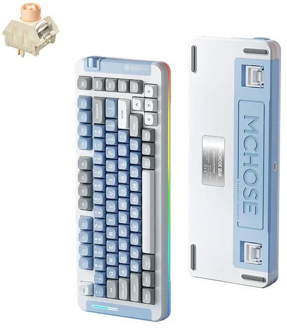 Tastierë mekanike MCHOSE MC-X75 Icy Creamsicle, 75%, ARGB, bardhë blu