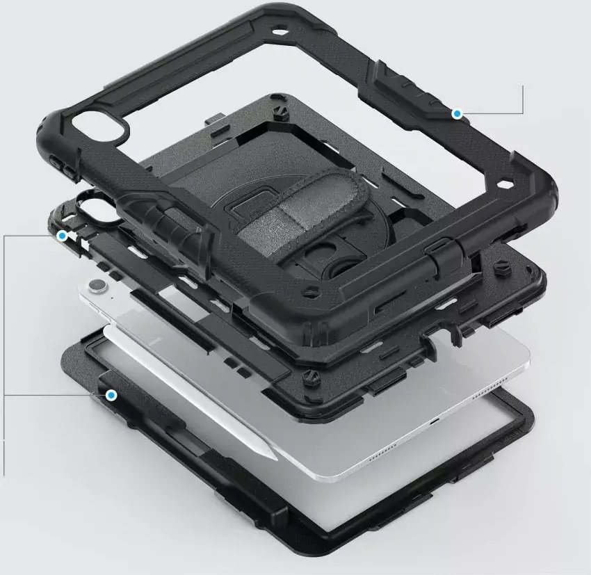 Заштитна футрола за таблет Tech-protect SOLID360 за iPad Air 11" 6 2024, со заштитно стакло, црна