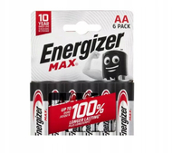 Bateri alkaline Energizer Max AA, paketa 6 copë