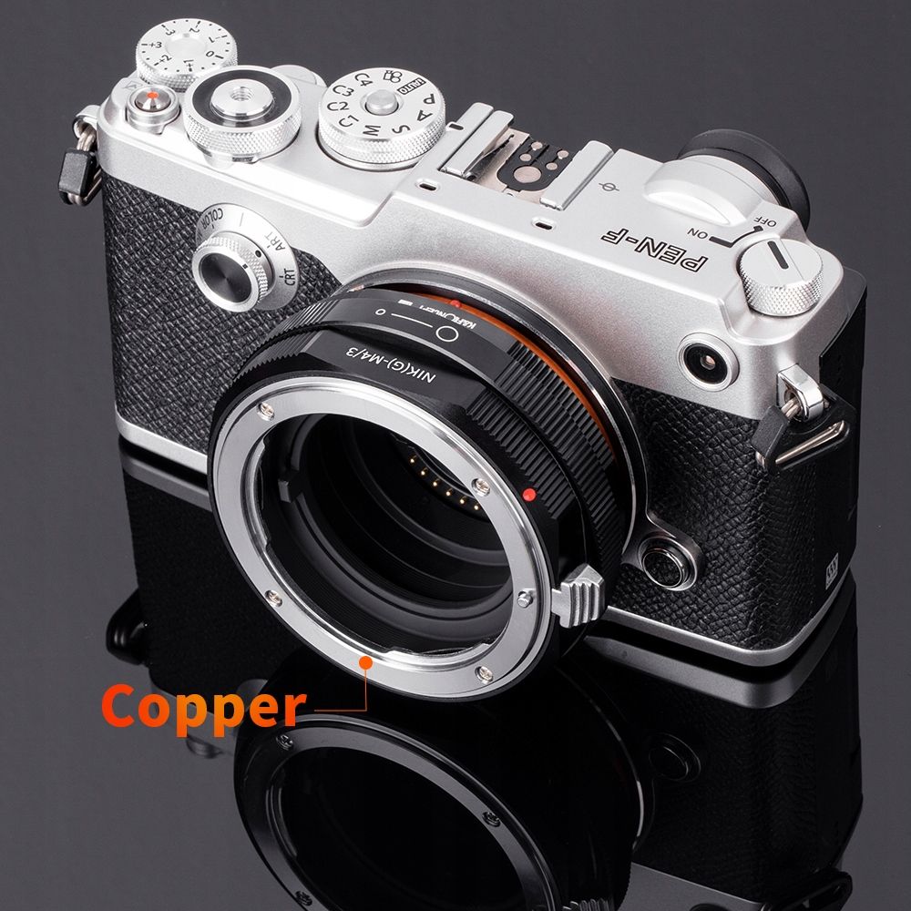 Adapter objektivi K&amp;F Concept KF06.454, Nikon G F AI në Micro 4/3, bronz dhe alumin, i zi
