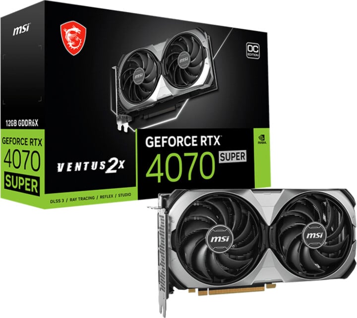 Kartelë grafike MSI GeForce RTX 4070 SUPER 12G VENTUS 2X OC, 12GB GDDR6X