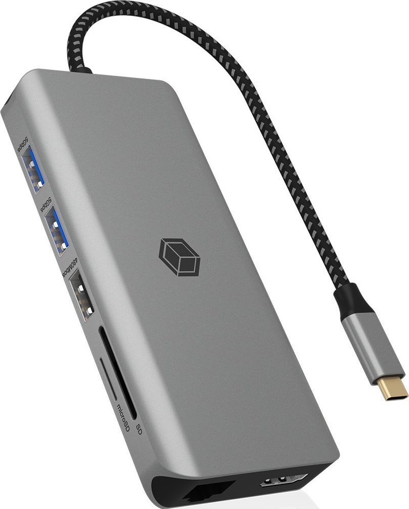 Docking station Icy Box IB-DK4061-CPD, USB-C, Gigabit Ethernet, i hirtë