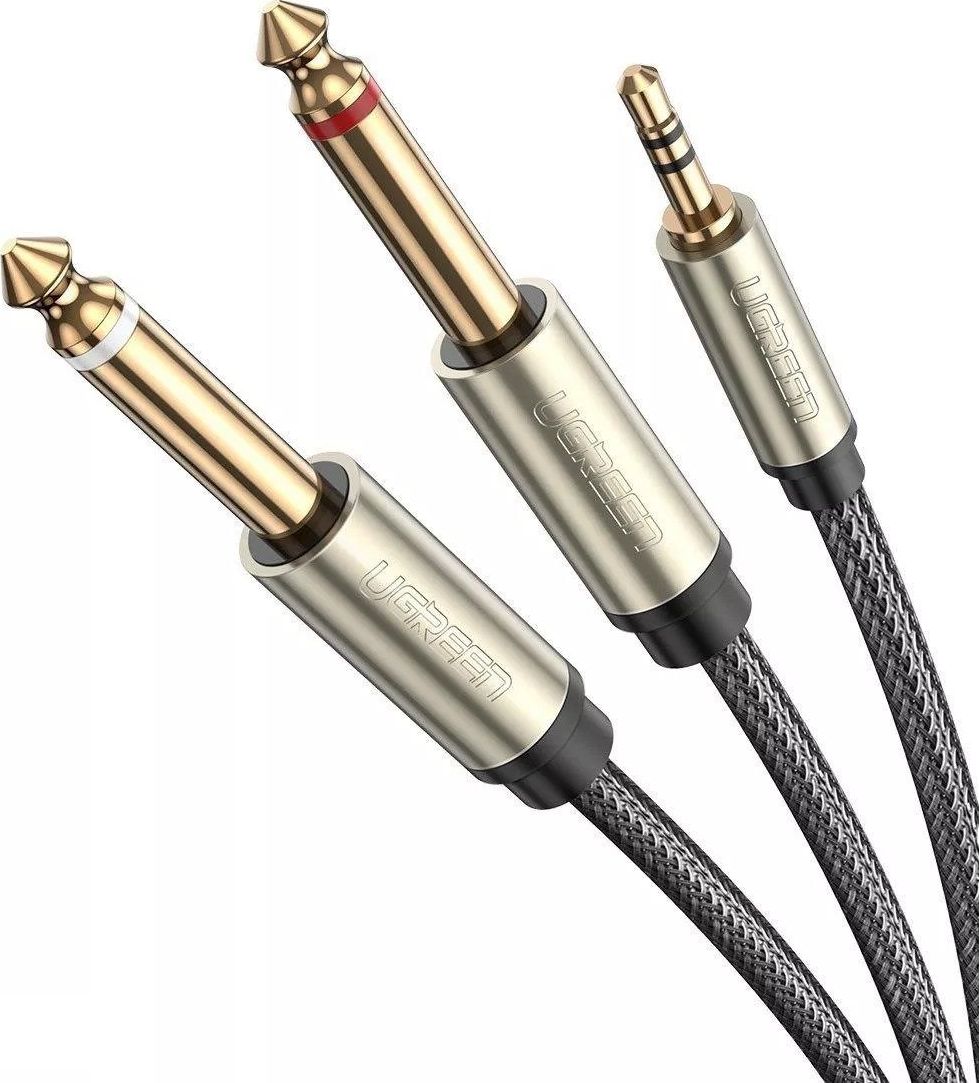 Kabllo Ugreen (UGR545GRY) Jack 3.5mm - Jack 6.3mm, 3m, e hirtë