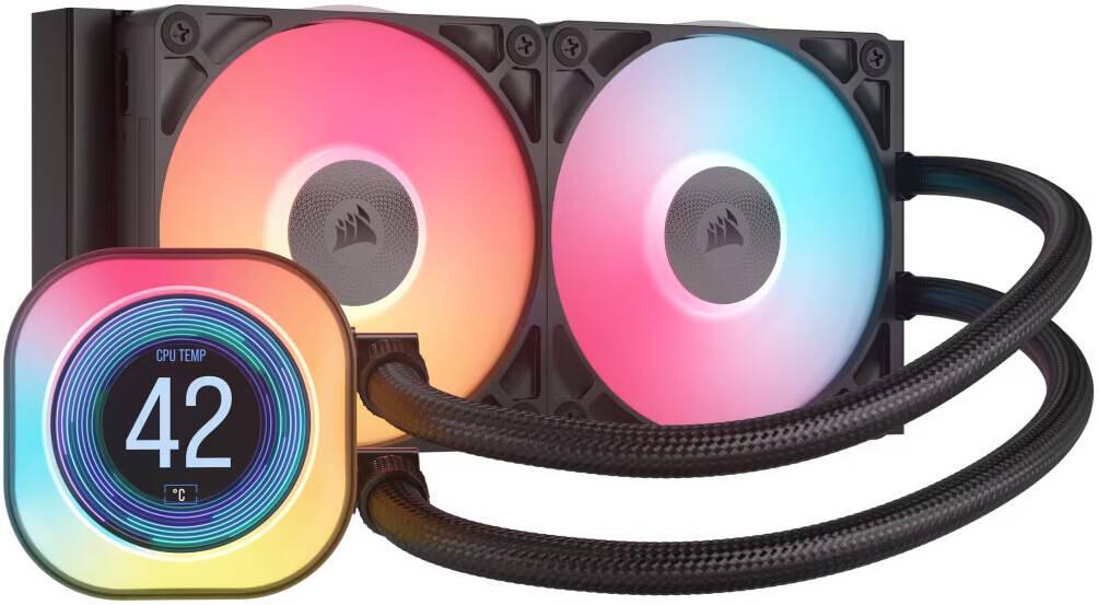 Ftohës ujor CPU CORSAIR iCUE LINK TITAN 240 RX LCD, 240mm, RGB, i zi