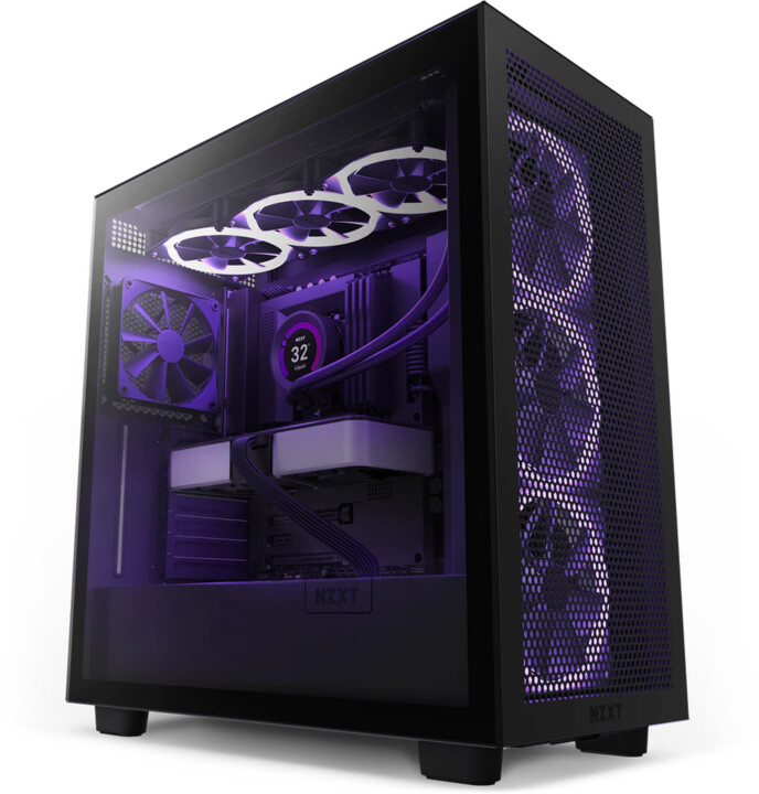 Kasë kompjuteri NZXT H7 Flow, USB-C, xham, e zezë